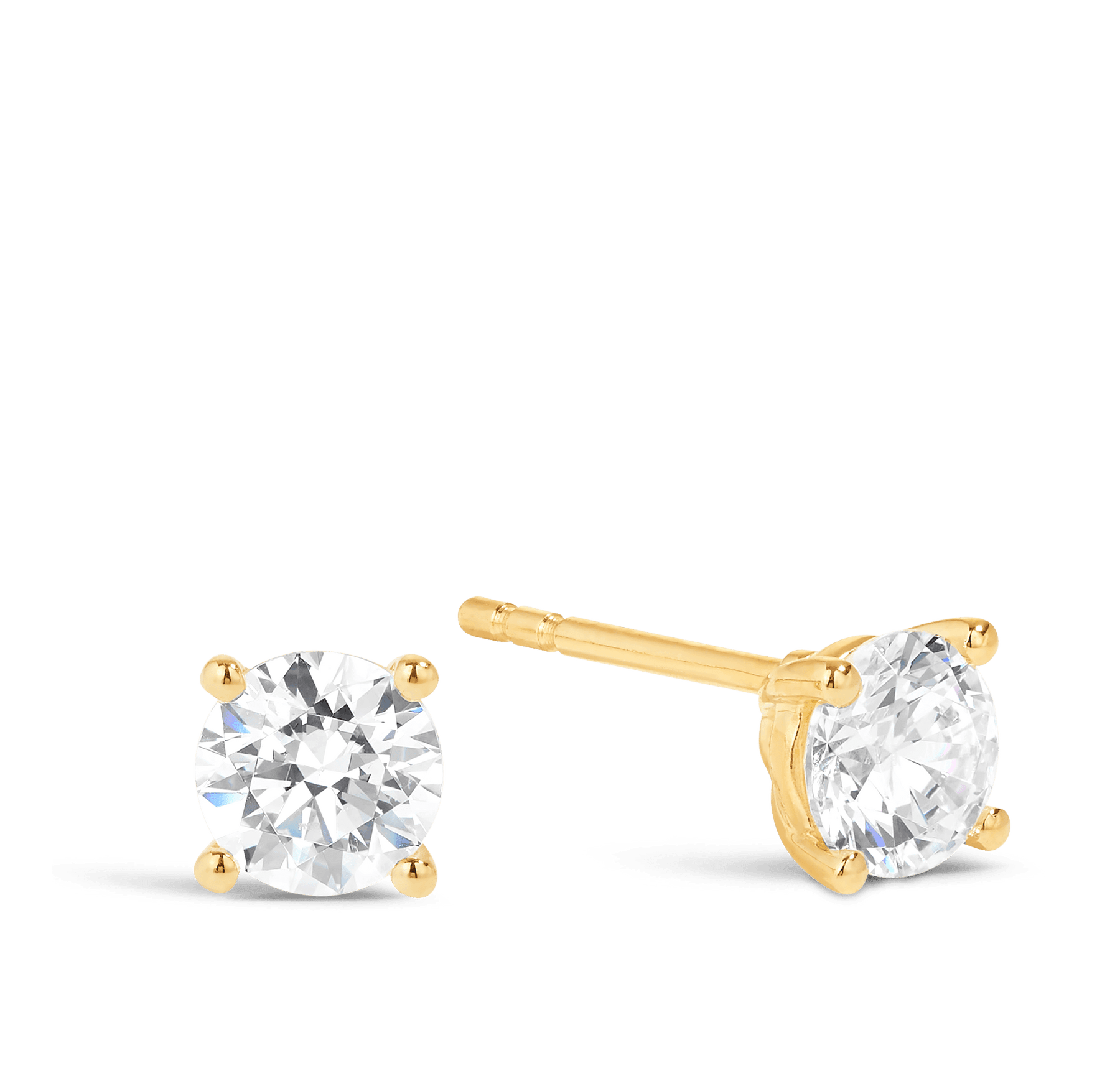 Cubic Zirconia Stud Earrings in 9ct Yellow Gold