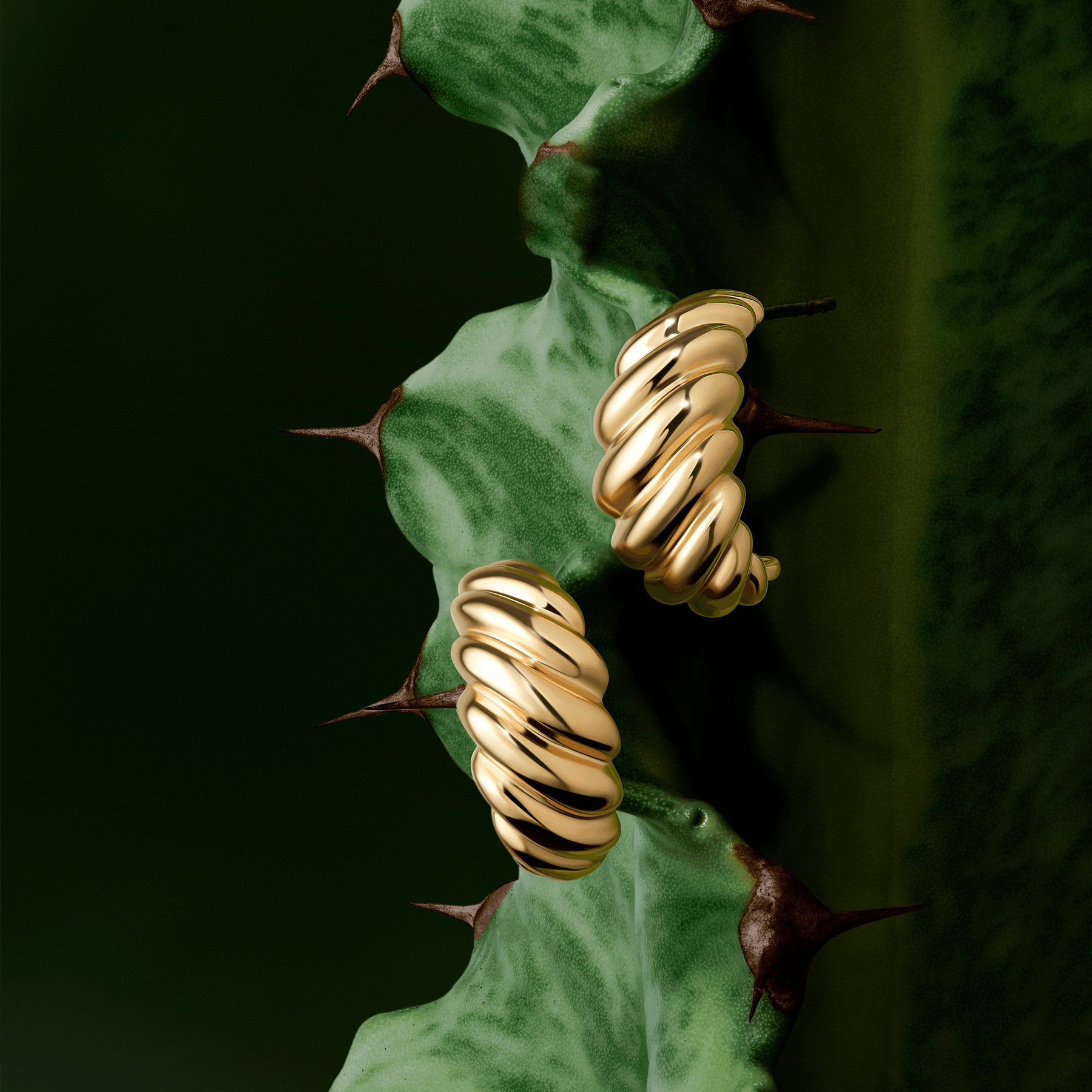 Croissant Stud Earrings in 9ct Yellow Gold