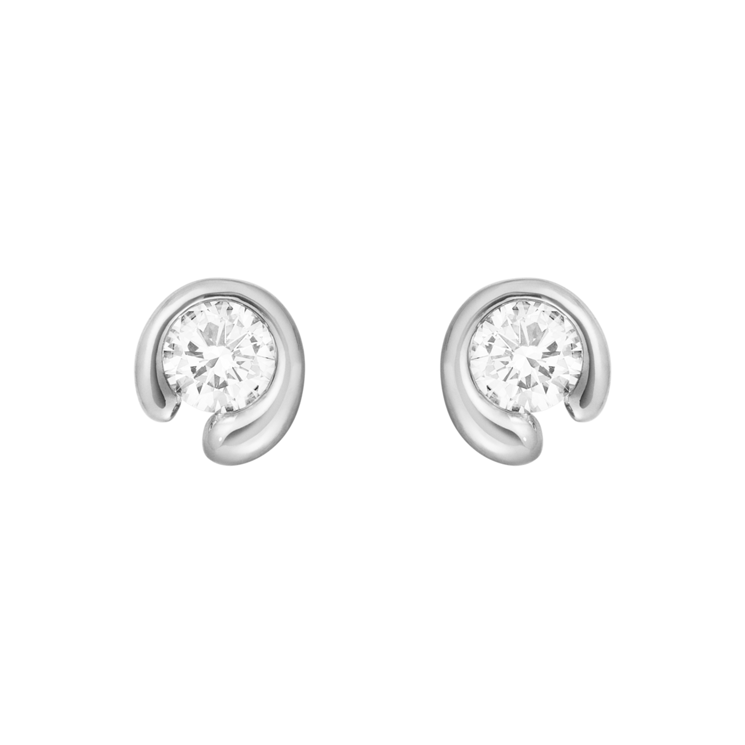 MERCY Stud earrings in 18-karat white gold with diamond