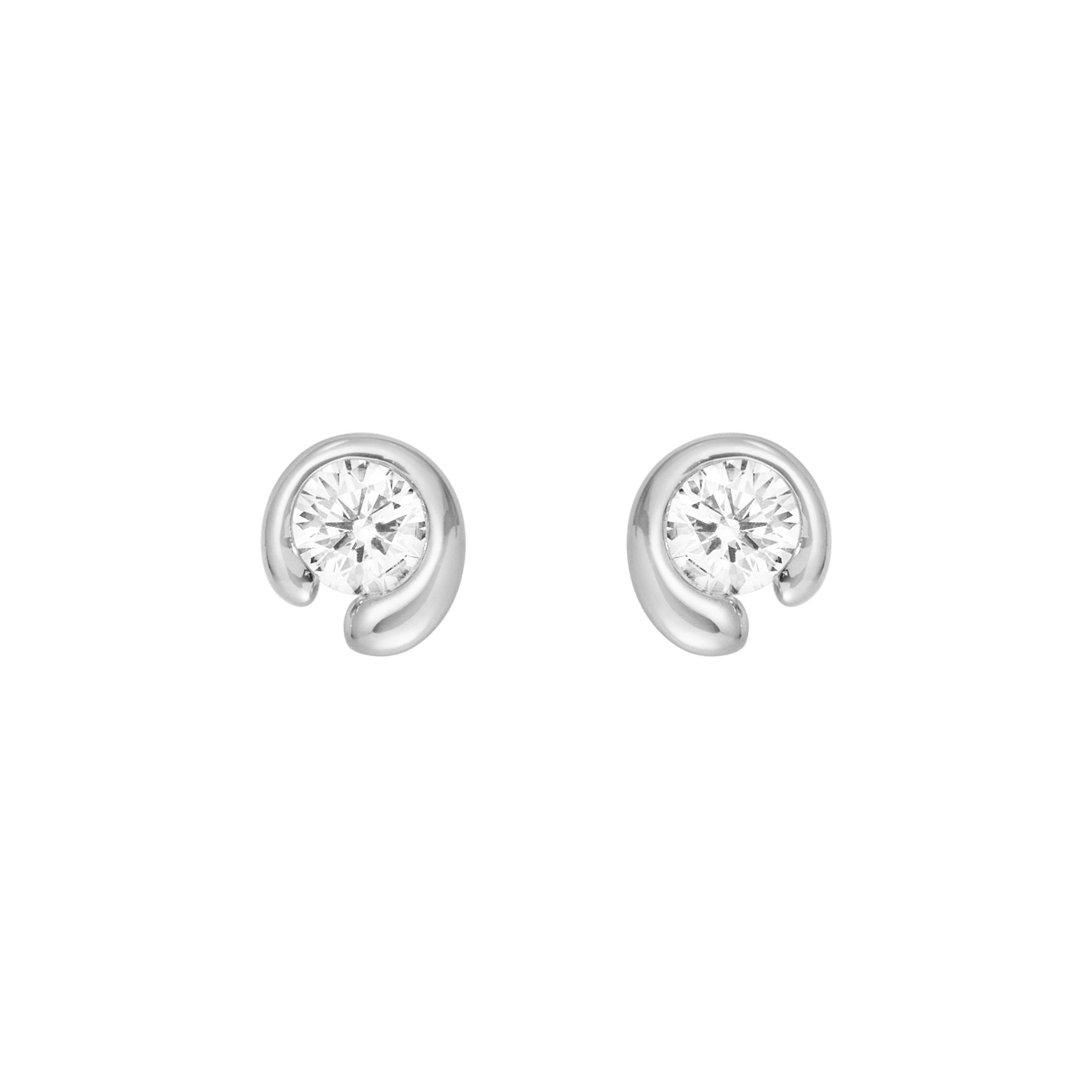 MERCY Stud earrings in 18-karat white gold with diamond