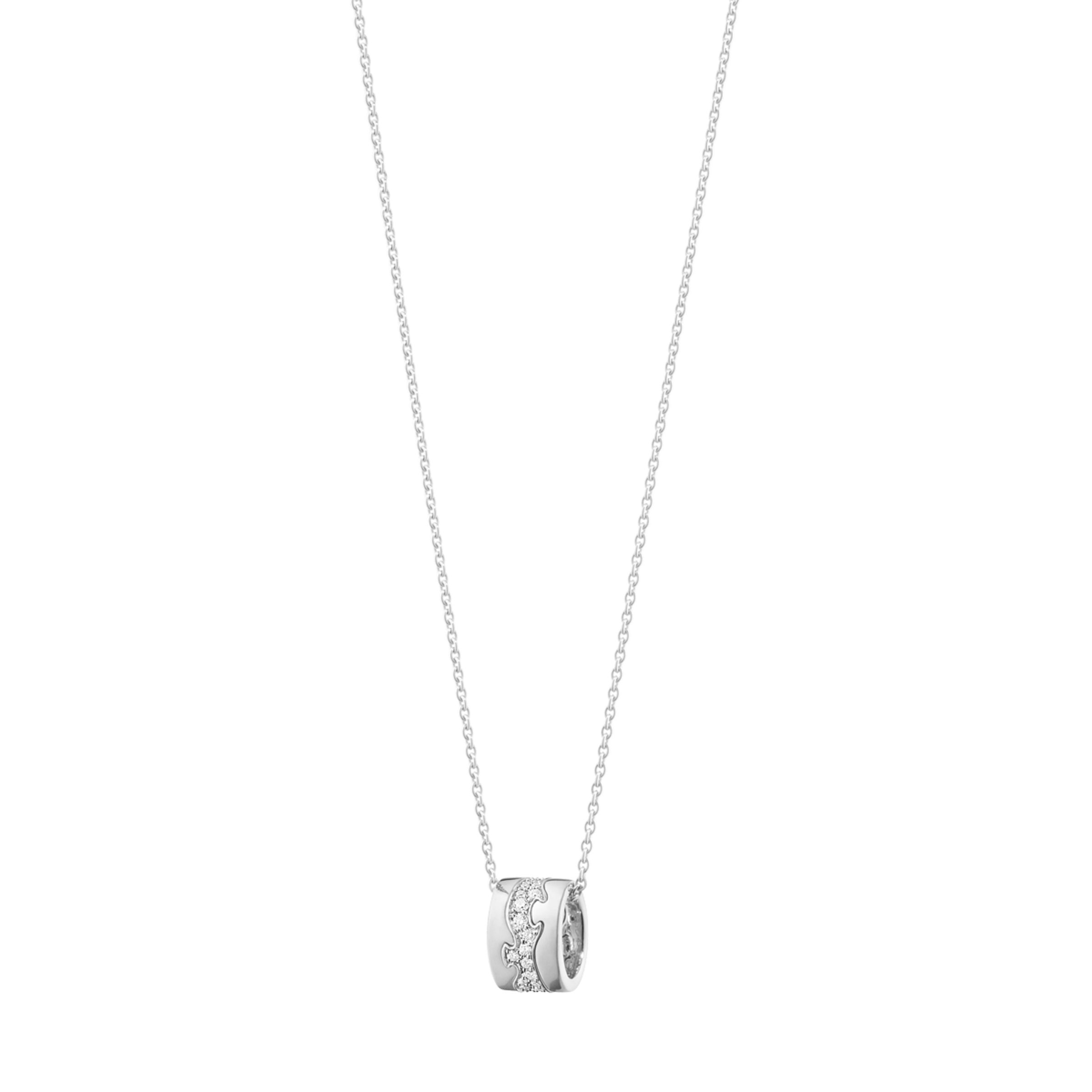 FUSION Pendant in 18-karat white gold and pavé set diamonds