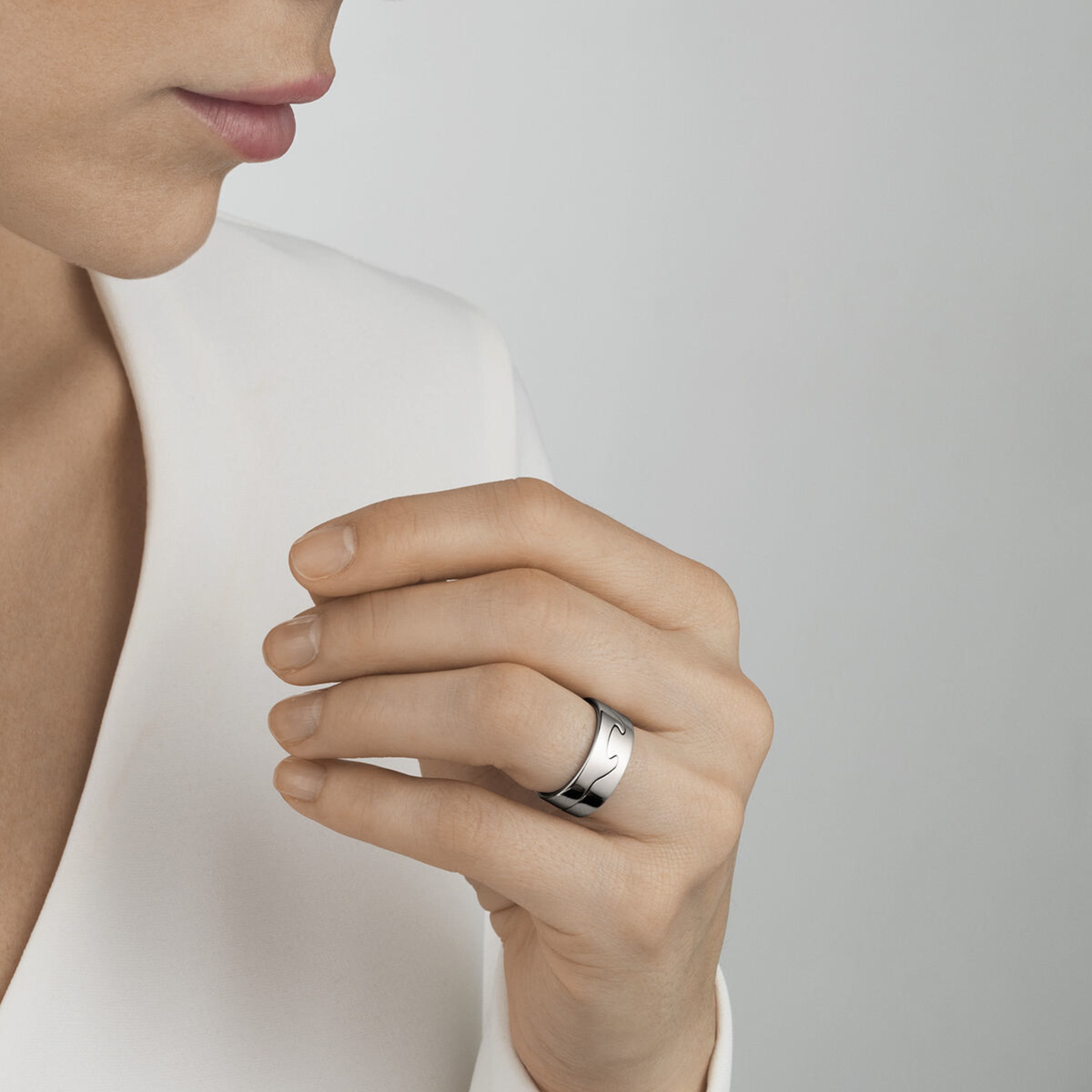 Fusion exclusive white gold 2 piece ring | Georg Jensen