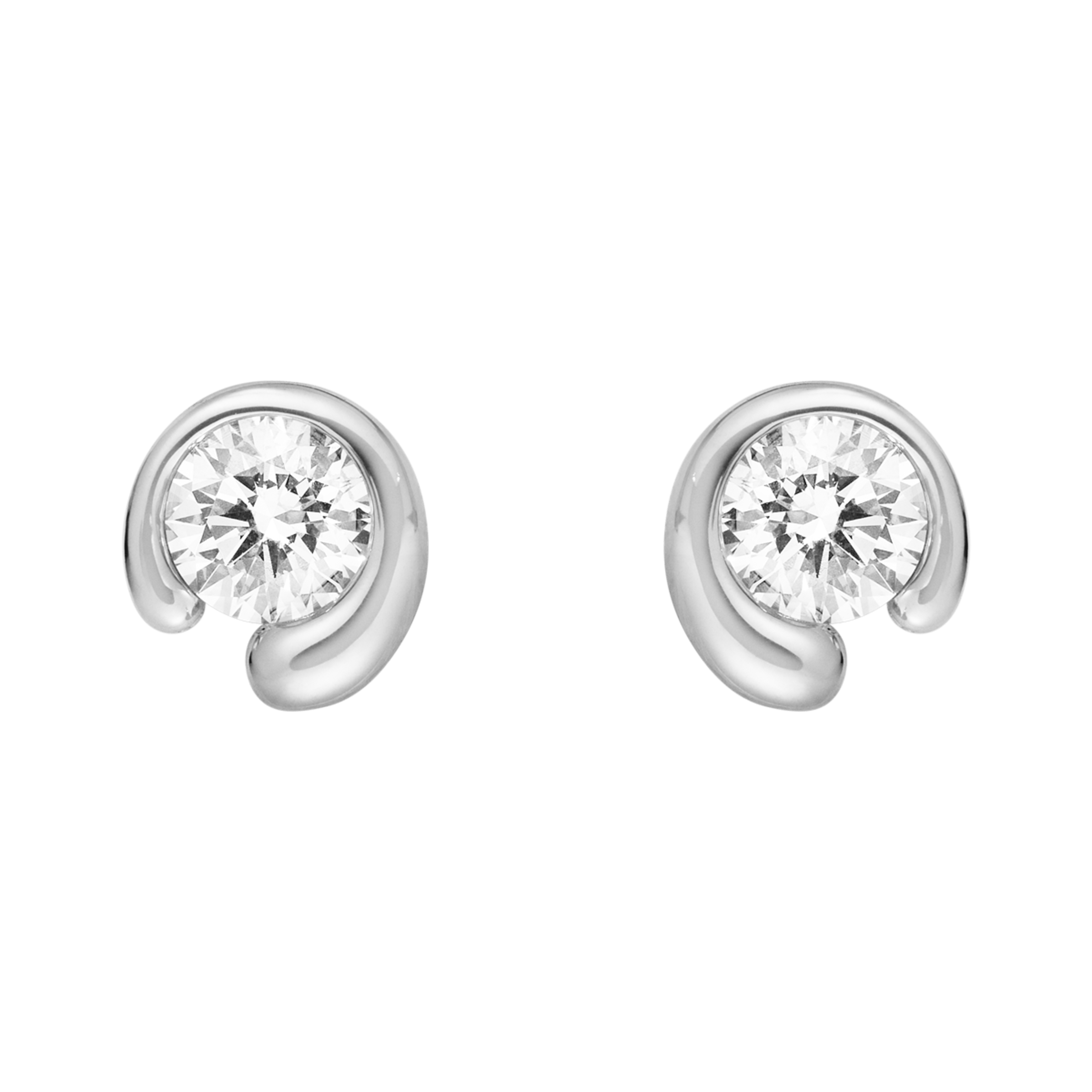 MERCY Stud earrings in 18-karat white gold with diamond