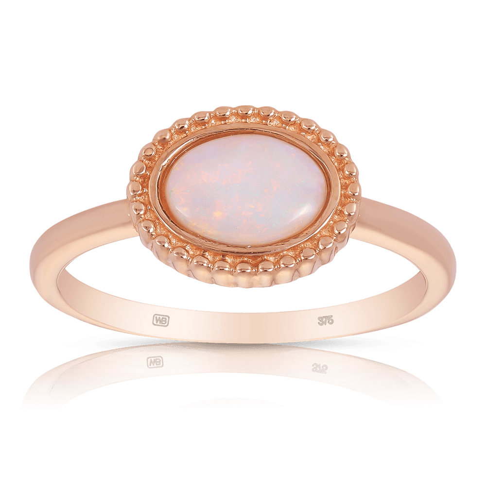 Opal Oval Ring in 9ct Rose Gold